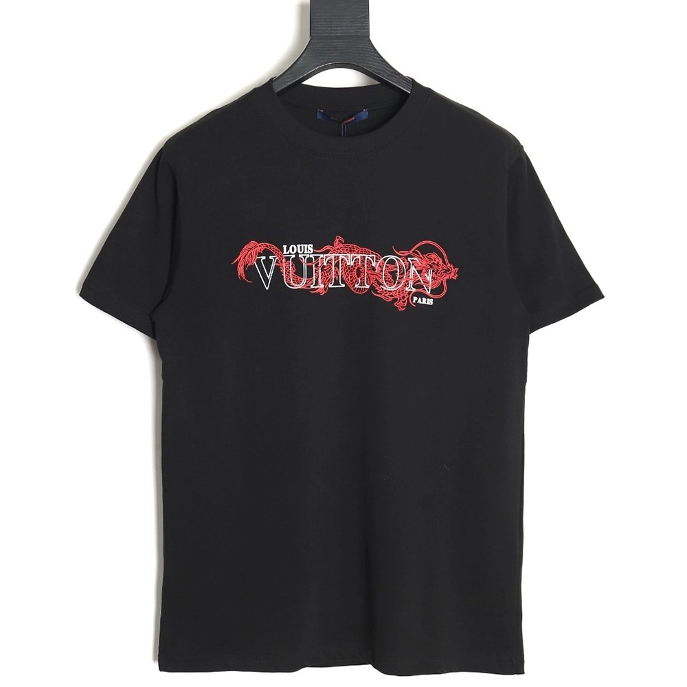 Reps Louis Vuitton Dragon Year Series Tamron Letter Printed Short Sleeve T-shirt TSK1,All order with free shipping Reps Louis Vu