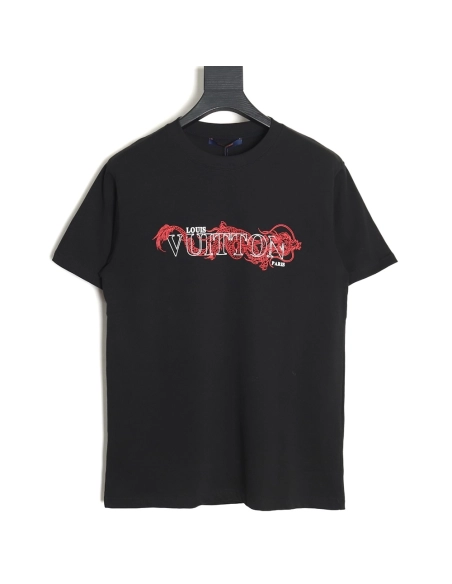 Reps Louis Vuitton Dragon Year Series Tamron Letter Printed Short Sleeve T-shirt TSK1,All order with free shipping Reps Louis Vu