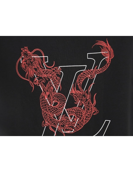 Reps Louis Vuitton Dragon Year Series Tamron Letter Printed Short Sleeve T-shirt TSK1,All order with free shipping Reps Louis Vu