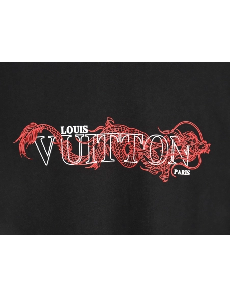 Reps Louis Vuitton Dragon Year Series Tamron Letter Printed Short Sleeve T-shirt TSK1,All order with free shipping Reps Louis Vu