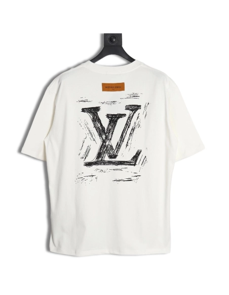 Reps Louis Vuitton 24ss graffiti logo printed short-sleeved T-shirt,All order with free shipping Reps Louis Vuitton