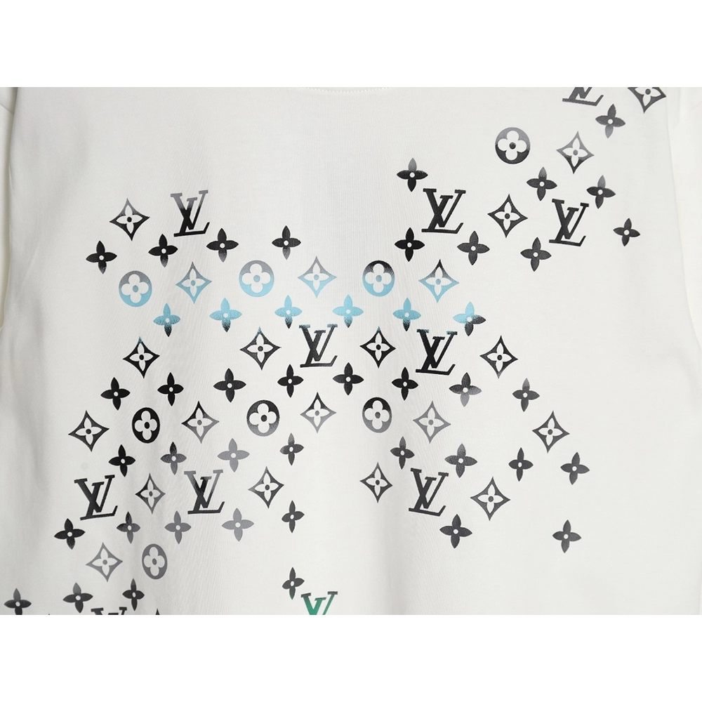 Reps Louis Vuitton 24ss presbyopic gradient digital direct spray short-sleeved T-shirt,All order with free shipping Reps Louis V