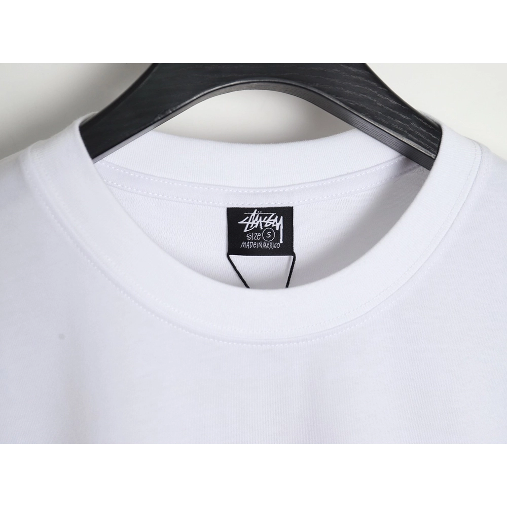 Stussy 2024 Peace ProsperityTee Doll Slogan Back Slogan Short Sleeve T-Shirt TSK1,All order with free shipping Stussy