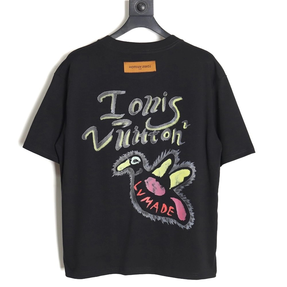 Reps Louis Vuitton LV 23SS Graffiti Duck Short Sleeve T-Shirt,All order with free shipping Reps Louis Vuitton