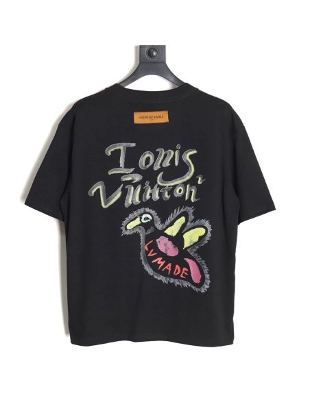 Reps Louis Vuitton LV 23SS Graffiti Duck Short Sleeve T-Shirt,All order with free shipping Reps Louis Vuitton