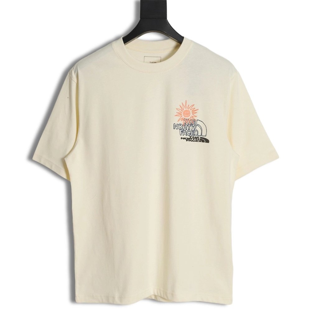 The North Face Sunflower Big Tree LOGO patchwork printed short-sleeved T-shirt,All order with free shipping The North Face