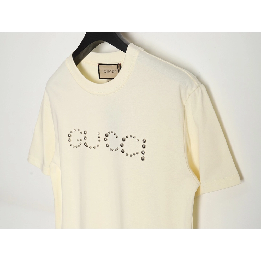 Reps Gucci early spring new rivet logo round neck t-shirt,All order with free shipping Reps Gucci