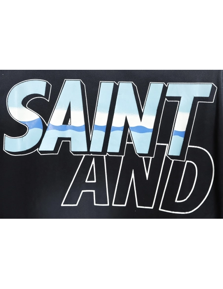 Saint Micheal 23SS sea letter washed short-sleeved T-shirt,All order with free shipping Saint Michael