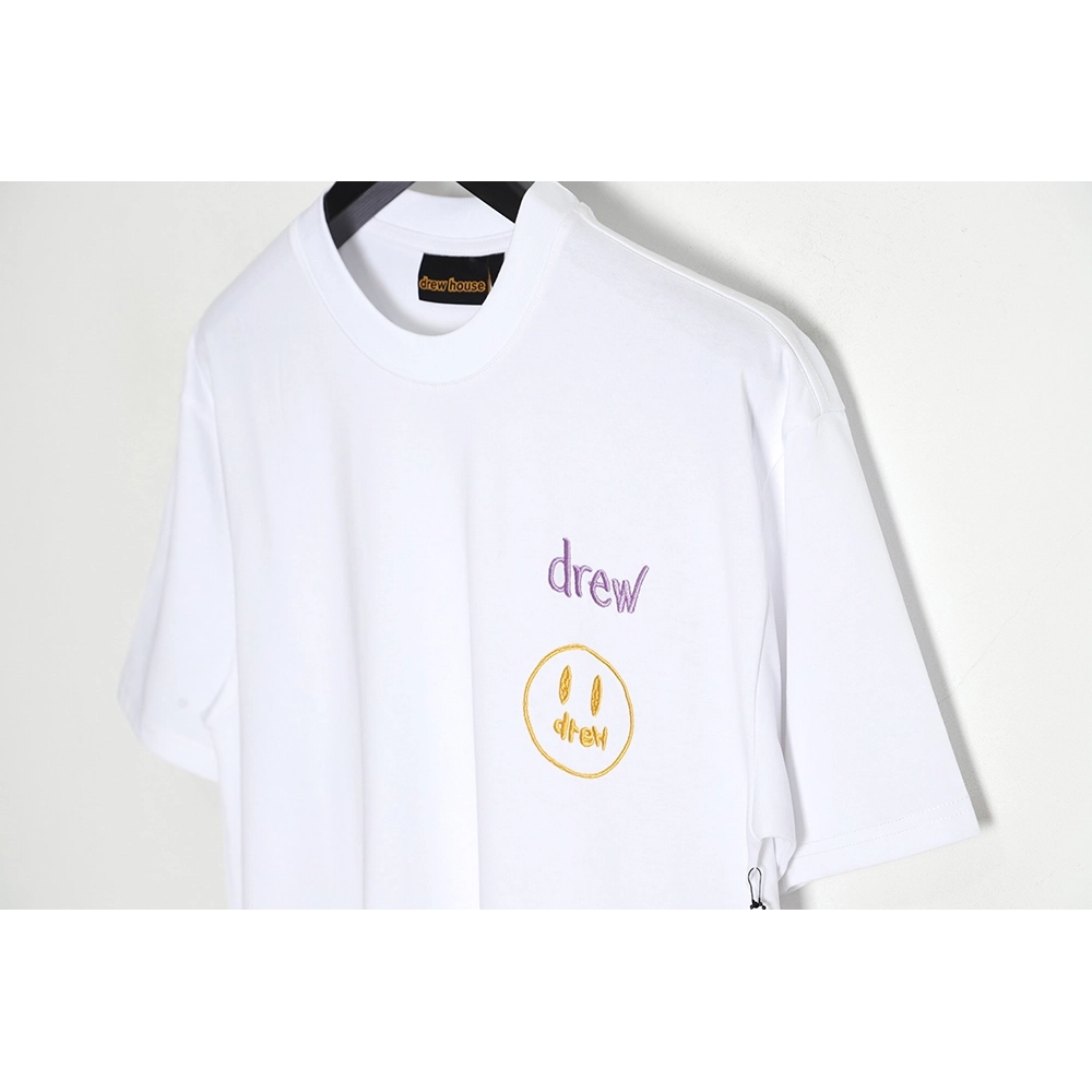Drew House Smile Embroidered Short Sleeve T-Shirt,All order with free shipping drew house