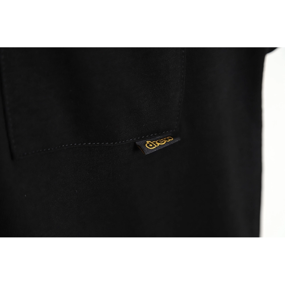 Drew house pocket print small label smiley short-sleeved T-shirt TSK1,All order with free shipping drew house