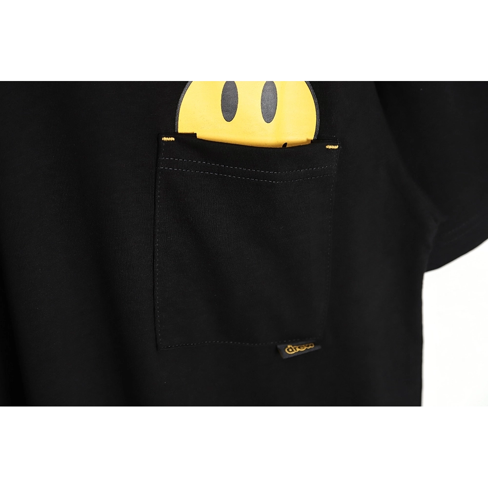 Drew house pocket print small label smiley short-sleeved T-shirt TSK1,All order with free shipping drew house