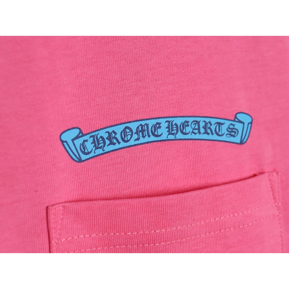 Chrome Hearts scroll banner dopamine color pocket T-shirt,All order with free shipping Chrome Hearts with free shipping