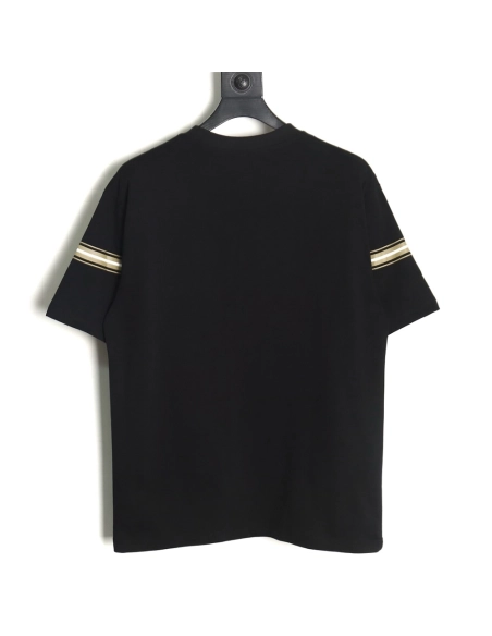 Burberry letter embroidered striped print horse logo T-shirt TSK1,All order with free shipping Burberry