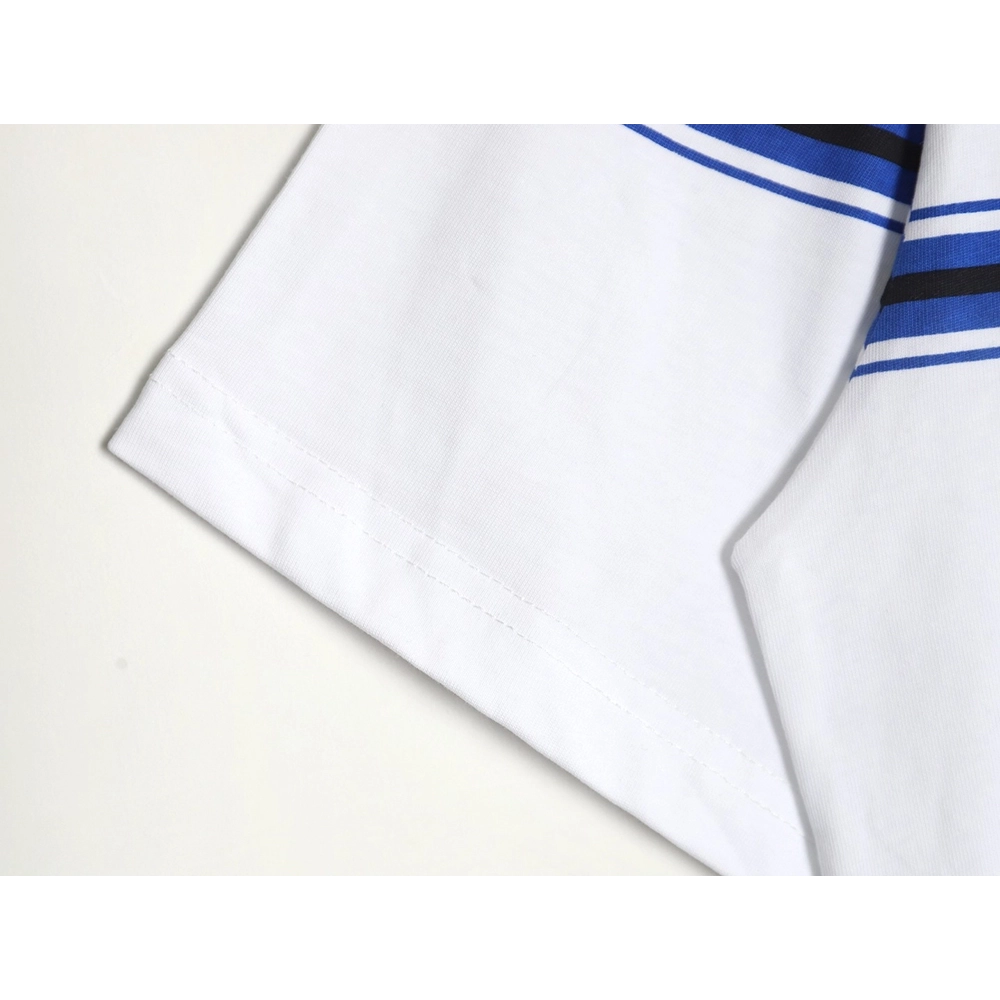 Burberry letter embroidered striped print horse logo T-shirt,All order with free shipping Burberry