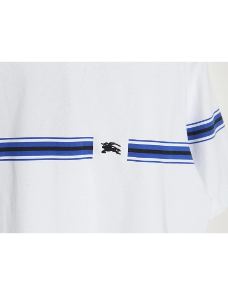 Burberry letter embroidered striped print horse logo T-shirt,All order with free shipping Burberry