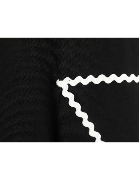 Prada wavy line triangle embroidered short-sleeved T-shirt TSK1,All order with free shipping Prada