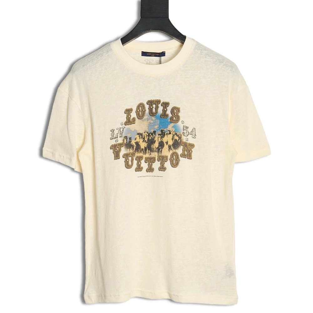 Reps Louis Vuitton Linen Cotton Cloud Short Sleeve T-Shirt,All order with free shipping Reps Louis Vuitton