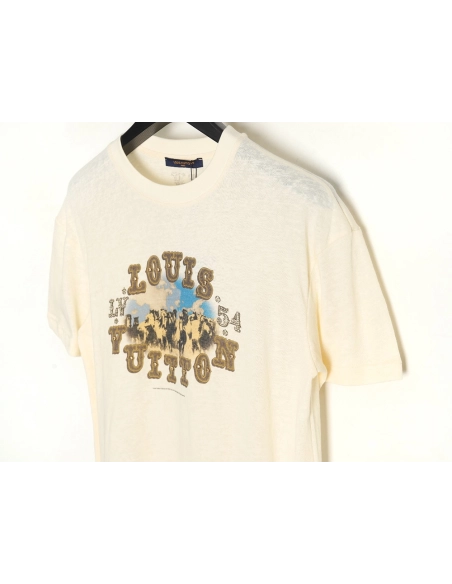 Reps Louis Vuitton Linen Cotton Cloud Short Sleeve T-Shirt,All order with free shipping Reps Louis Vuitton