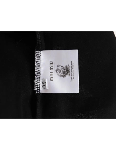 miu miu short-sleeved T-shirt with small logo patch TSK2,All order with free shipping Miu Miu