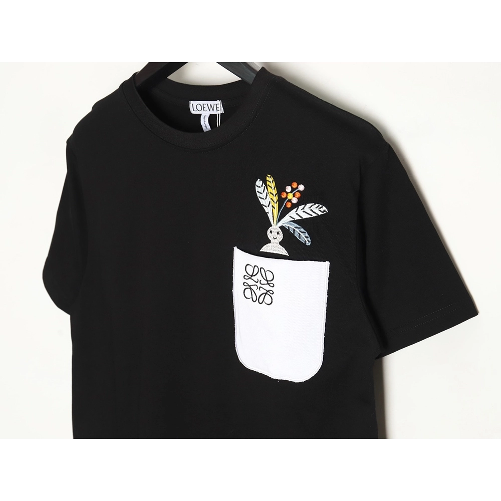 Loewe SunaFujita 24ss Mandrake embroidered pocket short-sleeved T-shirt TSK1,All order with free shipping Loewe