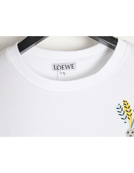 Loewe SunaFujita 24ss Mandrake embroidered pocket short-sleeved T-shirt,All order with free shipping Loewe