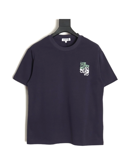 Loewe Contrast Color Embroidered LOGO Couple Short Sleeve T-Shirt TSK1,All order with free shipping Loewe