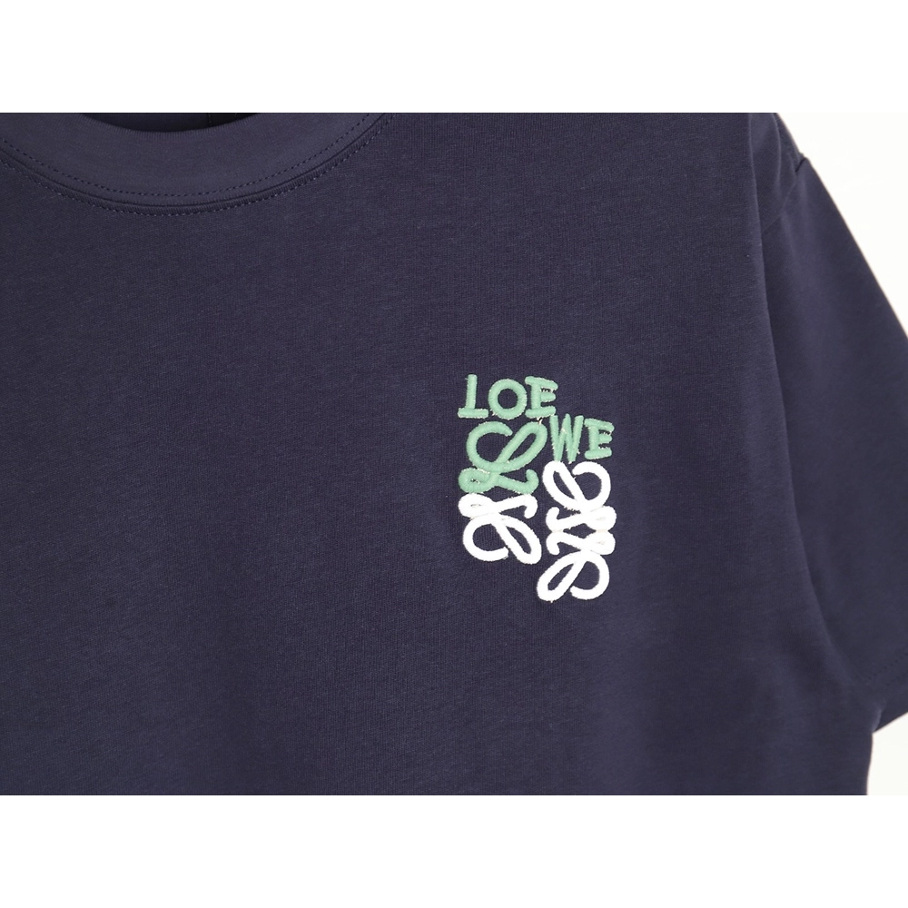 Loewe Contrast Color Embroidered LOGO Couple Short Sleeve T-Shirt TSK1,All order with free shipping Loewe