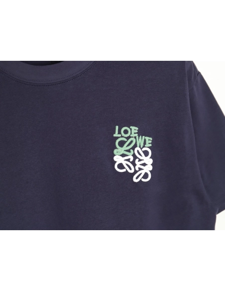 Loewe Contrast Color Embroidered LOGO Couple Short Sleeve T-Shirt TSK1,All order with free shipping Loewe