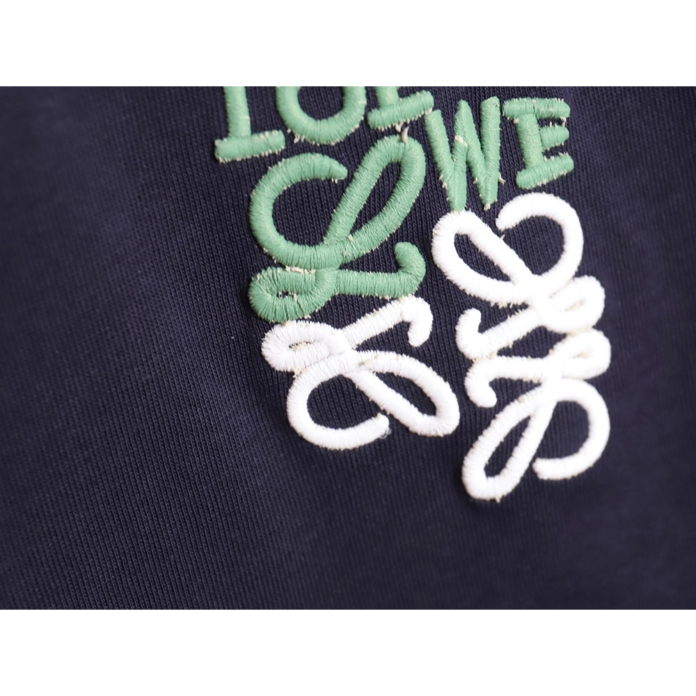 Loewe Contrast Color Embroidered LOGO Couple Short Sleeve T-Shirt TSK1,All order with free shipping Loewe