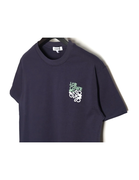 Loewe Contrast Color Embroidered LOGO Couple Short Sleeve T-Shirt TSK1,All order with free shipping Loewe