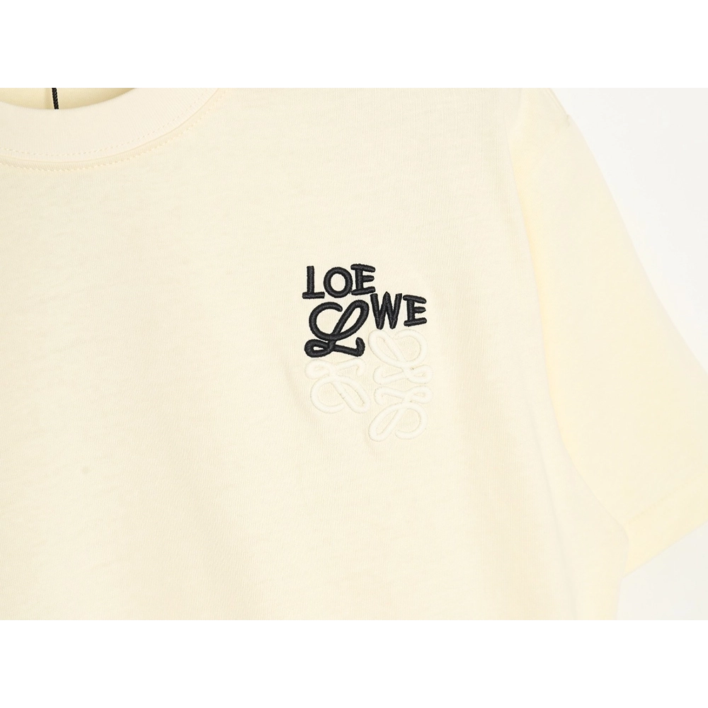 Loewe Contrast Color Embroidered LOGO Couple Short Sleeve T-Shirt,All order with free shipping Loewe