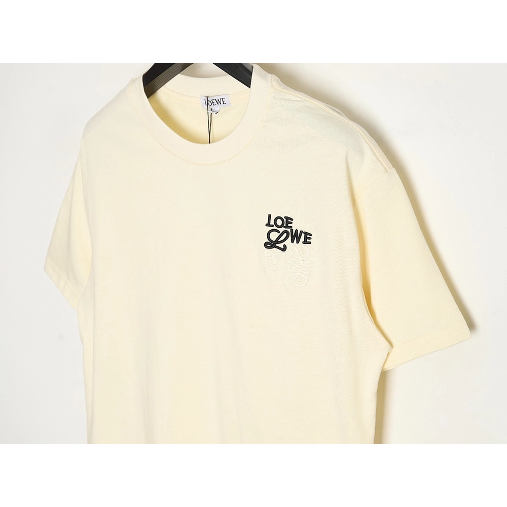 Loewe Contrast Color Embroidered LOGO Couple Short Sleeve T-Shirt,All order with free shipping Loewe