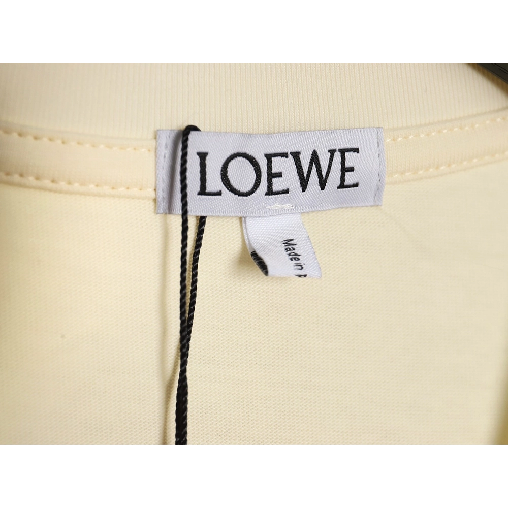 Loewe Contrast Color Embroidered LOGO Couple Short Sleeve T-Shirt,All order with free shipping Loewe