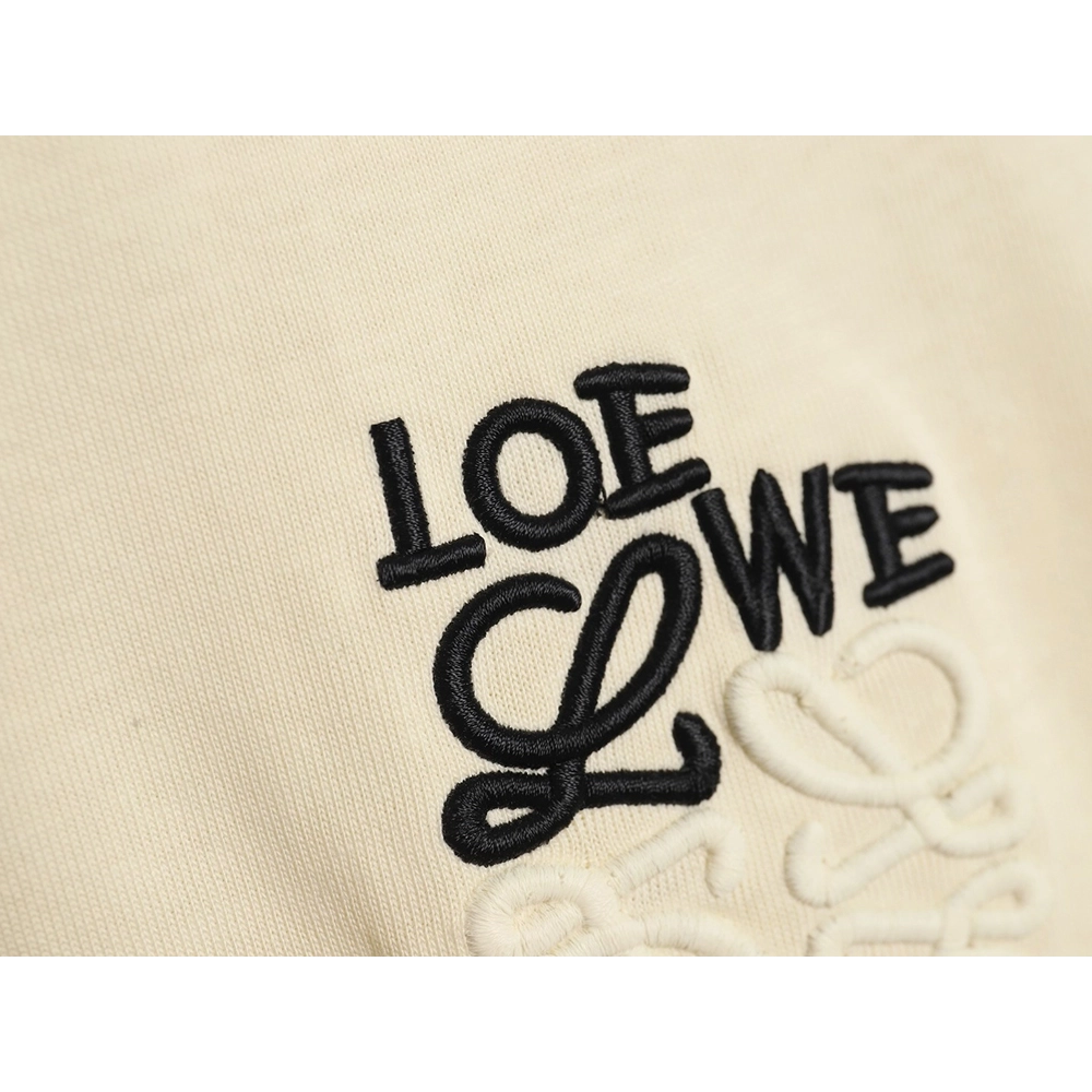 Loewe Contrast Color Embroidered LOGO Couple Short Sleeve T-Shirt,All order with free shipping Loewe