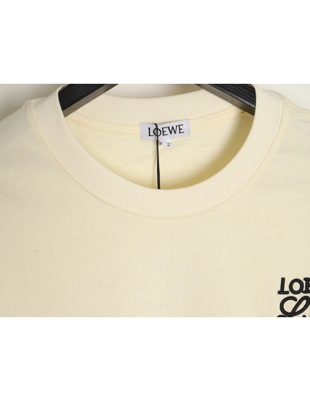 Loewe Contrast Color Embroidered LOGO Couple Short Sleeve T-Shirt,All order with free shipping Loewe