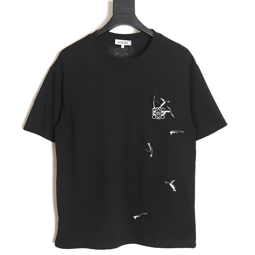 Loewe Penguin Logo Embroidered Short Sleeve T-Shirt TSK1,All order with free shipping Loewe