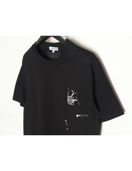 Loewe Penguin Logo Embroidered Short Sleeve T-Shirt TSK1,All order with free shipping Loewe