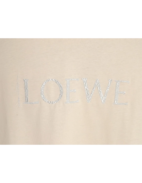Loewe Silver Embroidered Short Sleeve T-Shirt,All order with free shipping Loewe