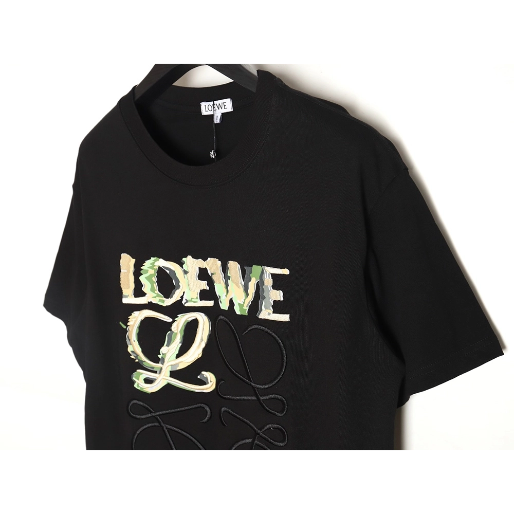 Loewe Anagram Half Hand-Painted Embroidered Short Sleeve T-Shirt TSK1,All order with free shipping Loewe
