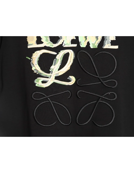 Loewe Anagram Half Hand-Painted Embroidered Short Sleeve T-Shirt TSK1,All order with free shipping Loewe