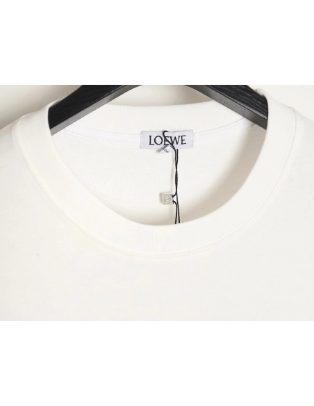 Loewe Anagram Half Hand-Painted Embroidered Short Sleeve T-Shirt,All order with free shipping Loewe