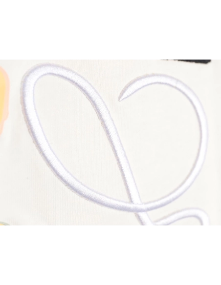 Loewe Anagram Half Hand-Painted Embroidered Short Sleeve T-Shirt,All order with free shipping Loewe