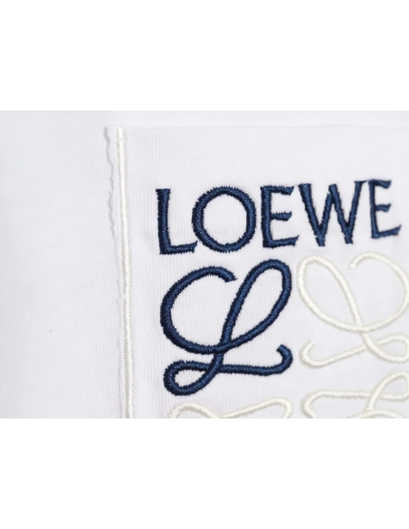 Loewe Pocket 3D Embroidered T-shirt,All order with free shipping Loewe