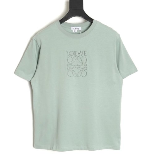 Loewe solid color embroidered large logo T-shirt TSK1,All order with free shipping Loewe