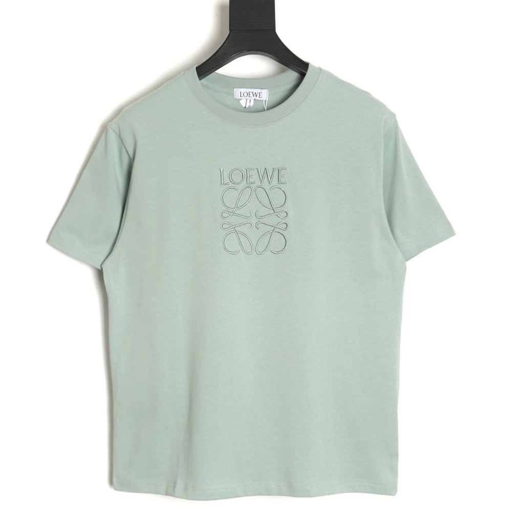 Loewe solid color embroidered large logo T-shirt TSK1,All order with free shipping Loewe