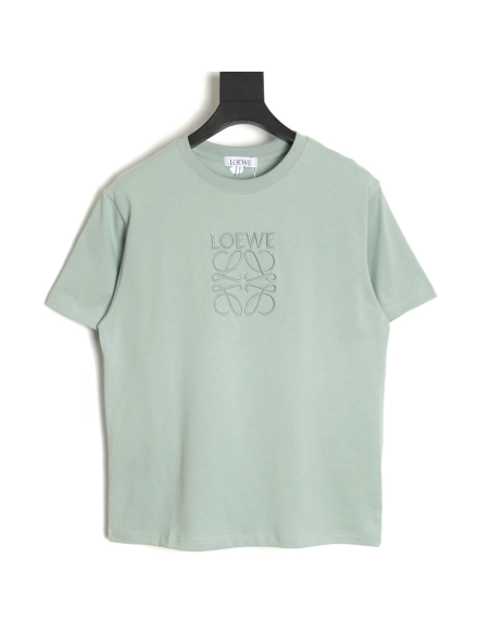 Loewe solid color embroidered large logo T-shirt TSK1,All order with free shipping Loewe