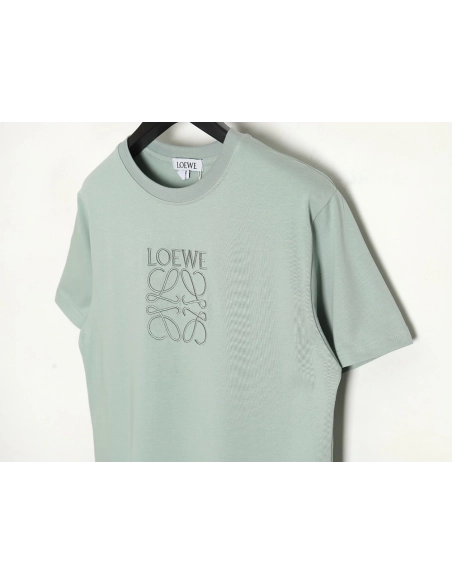 Loewe solid color embroidered large logo T-shirt TSK1,All order with free shipping Loewe