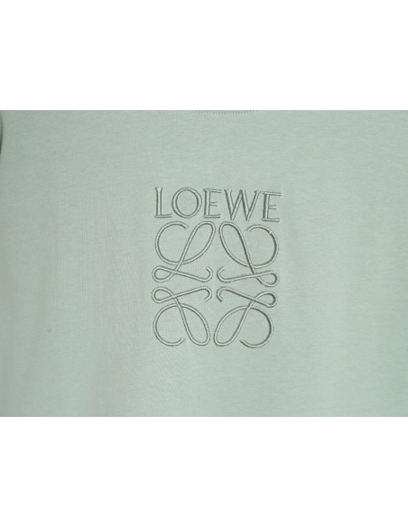 Loewe solid color embroidered large logo T-shirt TSK1,All order with free shipping Loewe