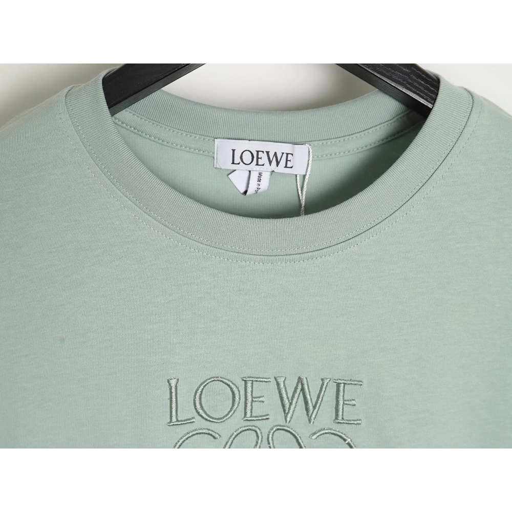 Loewe solid color embroidered large logo T-shirt TSK1,All order with free shipping Loewe