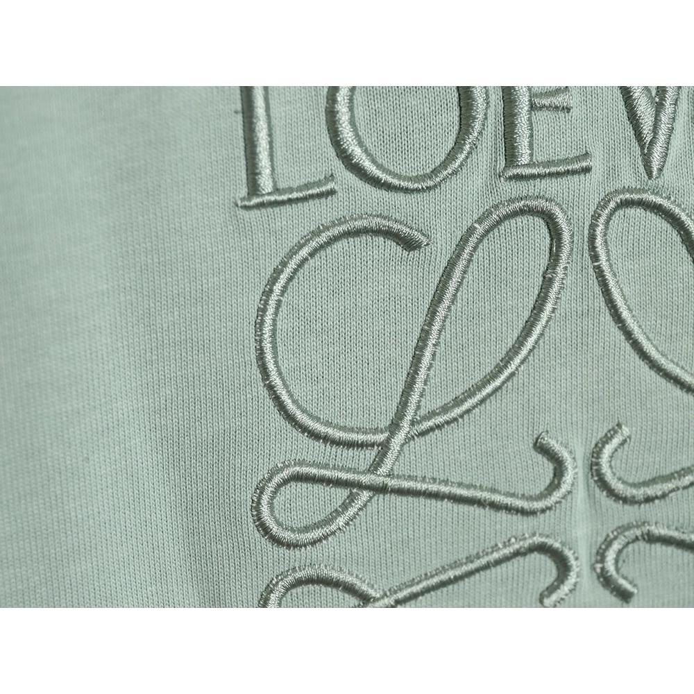 Loewe solid color embroidered large logo T-shirt TSK1,All order with free shipping Loewe